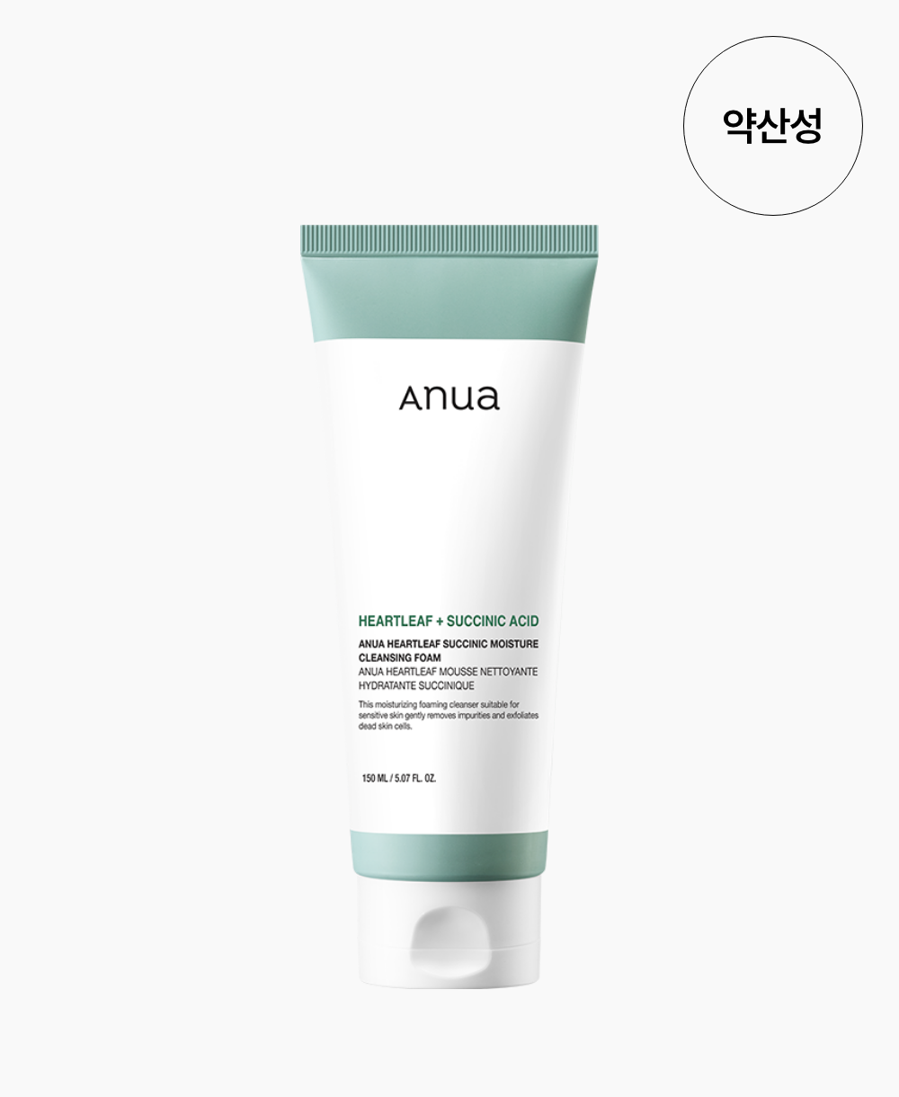 [02] ANUA - HEARTLEAF SUCCINIC MOISTURE CLEANSING FOAM 150ML